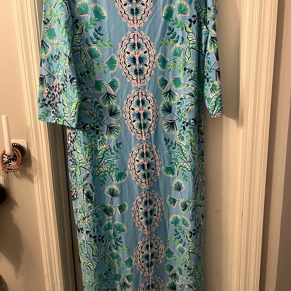 Lilly Pulitzer Mosaic Shells Dress in Blue and Green